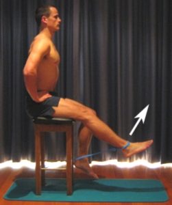 Resistance Band Knee Extension in Sitting