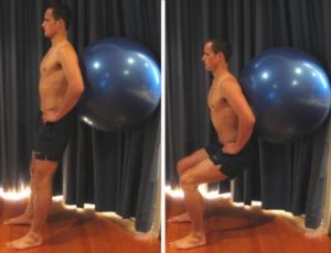 Exercises for an LCL Tear - Squat with Swiss Ball