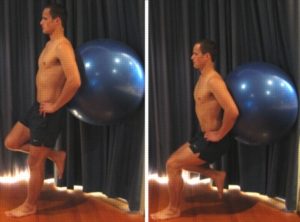 Exercises for an LCL Tear - Single Leg Squat with Swiss Ball