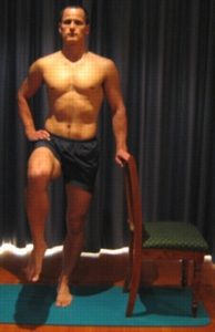 Hip flexion exercise for a hip flexor strain