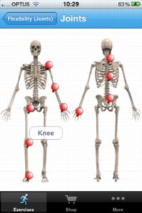 PhysioAdvisor Exercises iPhone App Screen Shot - Skeleton Body Chart