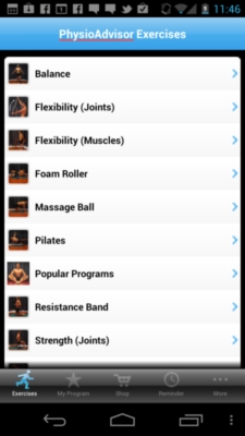 PhysioAdvisor Exercises Android App Screenshot 1