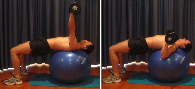 Swiss Ball Bench Press 