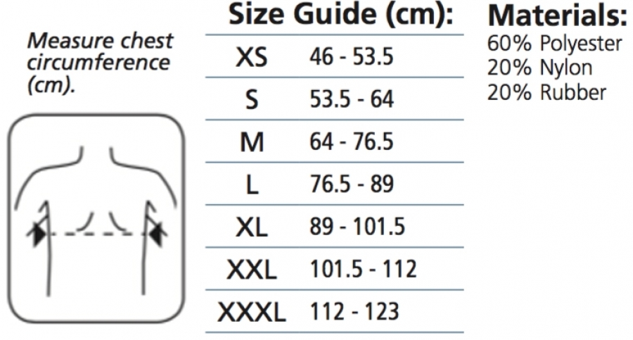 Oppo Posture Aid Clavicle Brace Sizing Chart